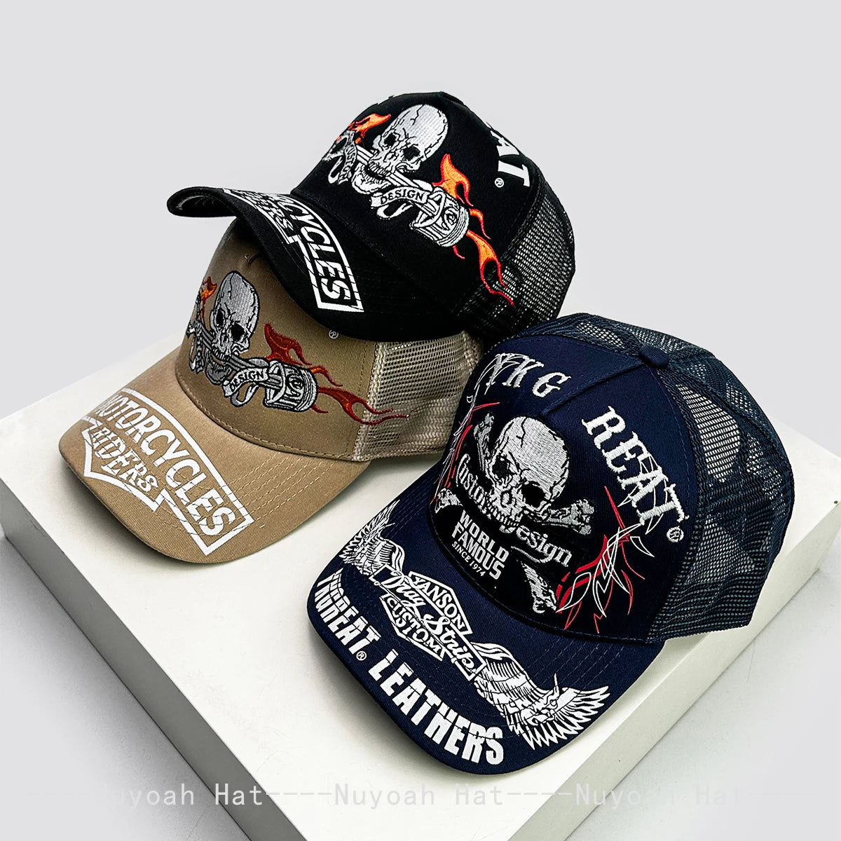 Skeleton Wings Letters Embroidery Baseball Hats Breathable Personal New Men Women Mesh Sunshade Hip Hop Trucker Caps Versatile