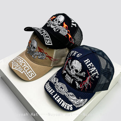 Skeleton Wings Letters Embroidery Baseball Hats Breathable Personal New Men Women Mesh Sunshade Hip Hop Trucker Caps Versatile