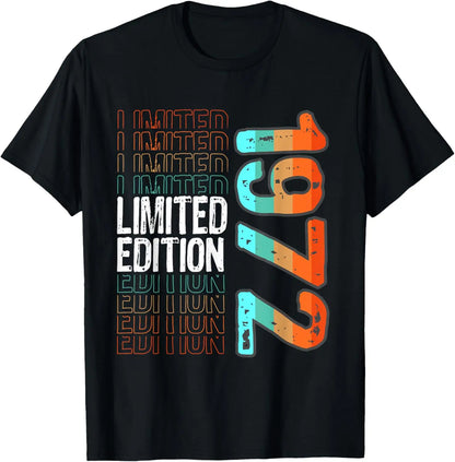 1972 Limited Edition 53th Birthday Born 1972 Unisex Neck Short Sleeve T-Shirt Casual Personalized Clothing Camisas Streetwear