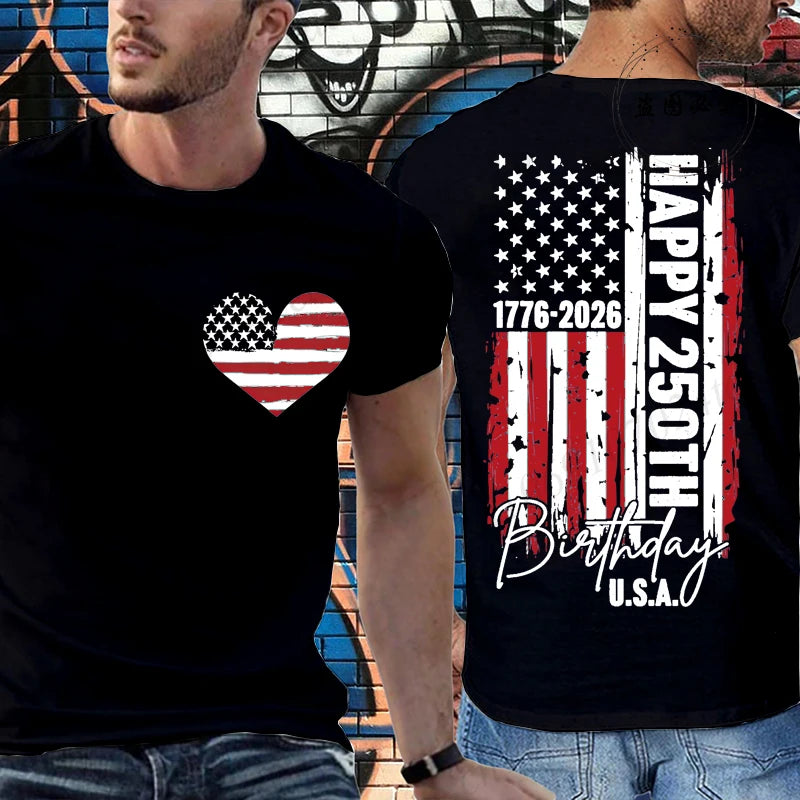 USA 250th Birthday Graphic Tee – A Historic Celebration