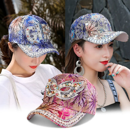 Rhinestone Shiny Baseball Cap – Glamour Meets Street Style