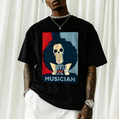 Musician Brook T-Shirt — One Piece Streetwear | Cotton Oversized Tee