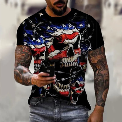 Men’s 3D USA Flag Print T-Shirt – Bold Patriotic Streetwear