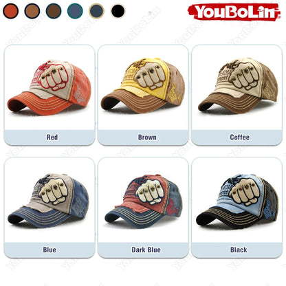 Fist Rivet Embroidered Baseball Cap – Bold Streetwear Attitude
