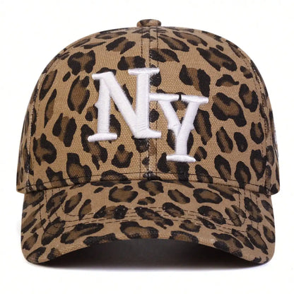 Women’s Leopard Print NY Baseball Cap – Trendy Urban Style