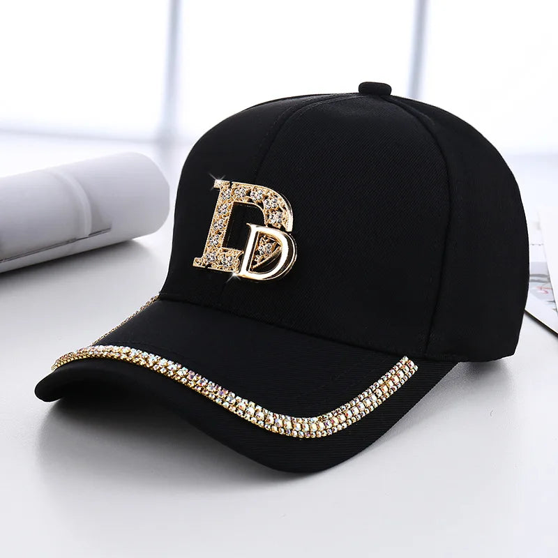 CNTANG Diamond D Letter Baseball Cap – Sparkle & Shade