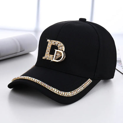 CNTANG Diamond D Letter Baseball Cap – Sparkle & Shade