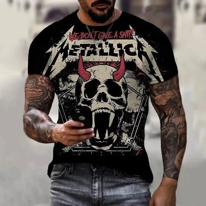 Men’s 3D Skull Print T-Shirt – Retro Edge, Modern Fit