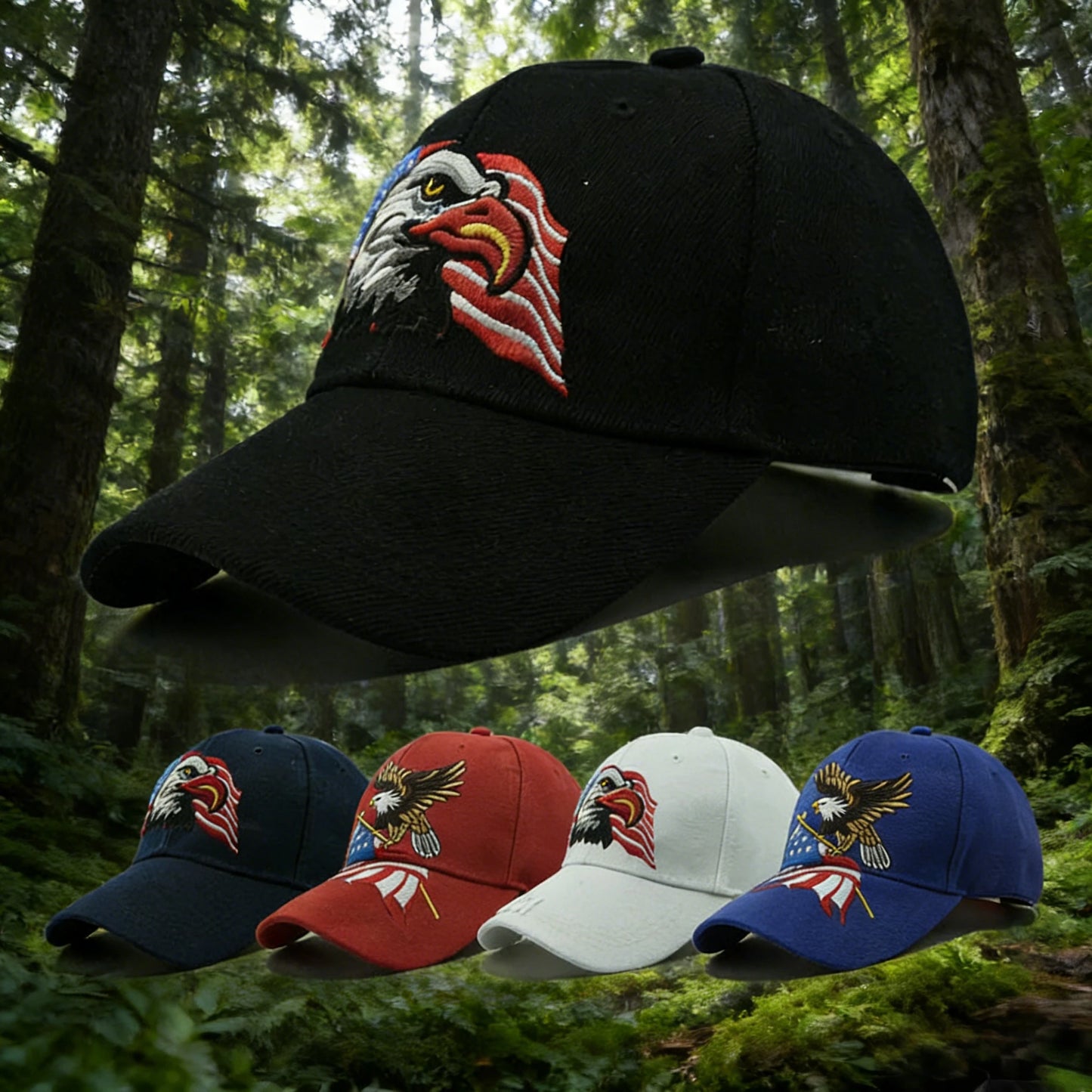 Patriotic USA Flag Eagle Embroidered Baseball Cap – Classic American Style