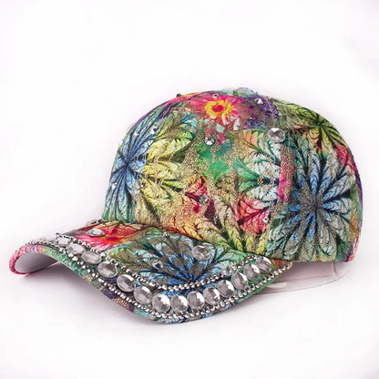 Rhinestone Shiny Baseball Cap – Glamour Meets Street Style
