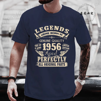 Vintage 1956 69th Birthday Men's Tees Birthday Made in 1956 Shirt of Dad Legends Were Born in 1956 Perfectly Shirt Gift for Dad