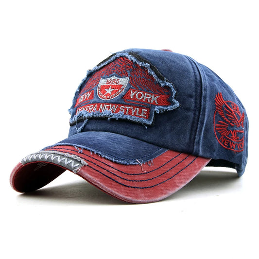 Vintage Washed Snapback Baseball Cap – New York Eagle Style