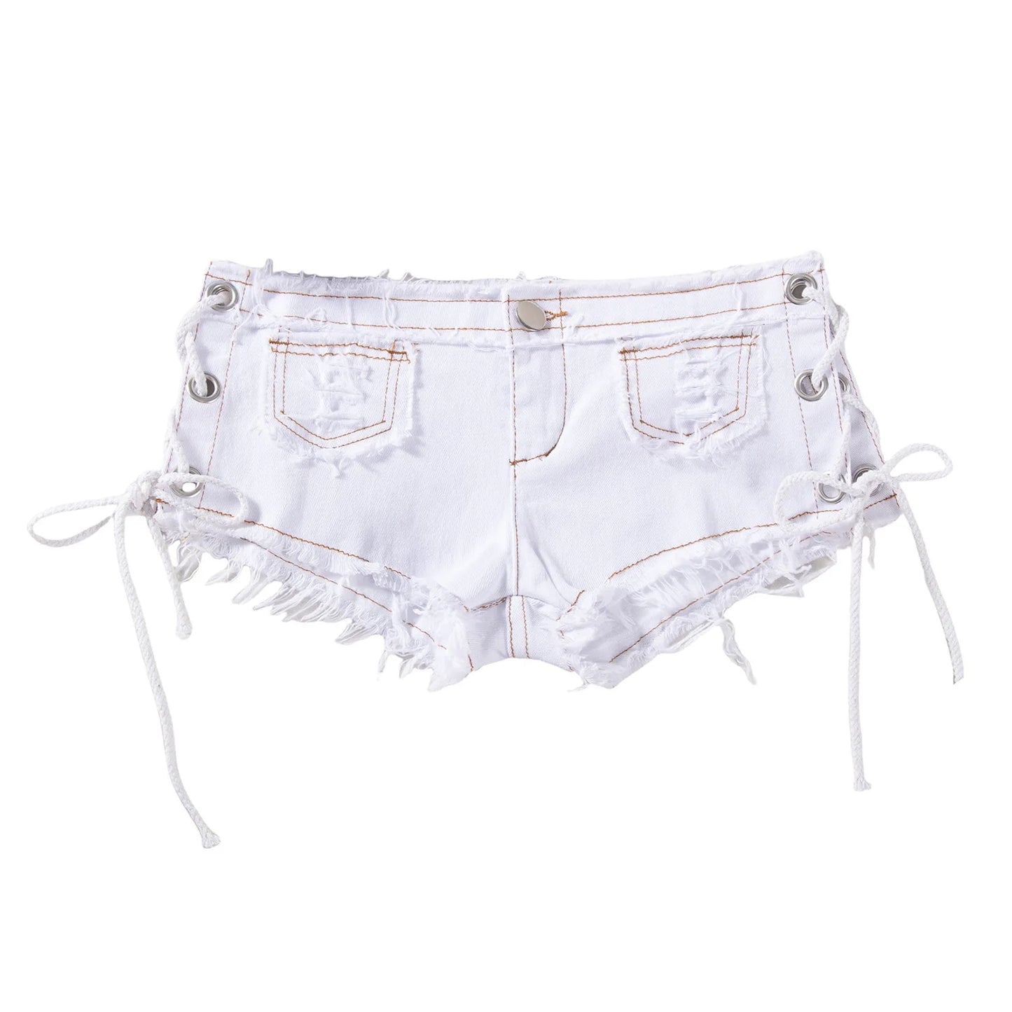 New American retro sexy low waist ultra short women's jeans, denim shorts, bar performance clothing, hot pants