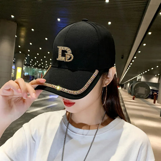 CNTANG Diamond D Letter Baseball Cap – Sparkle & Shade