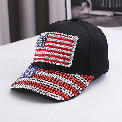 USA American Flag Baseball Cap – Patriotic Bling Meets Street Style