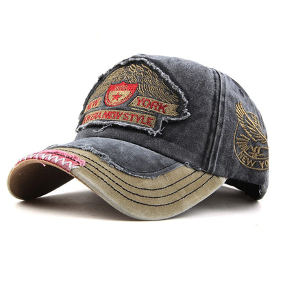 Vintage Washed Snapback Baseball Cap – New York Eagle Style