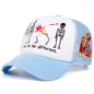 Skeleton Prayer Embroidered Mesh Baseball Cap – Edgy Urban Streetwear