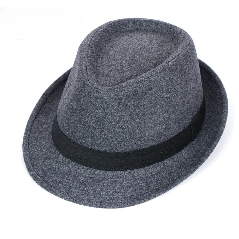 Men’s Wool Blend Fedora – Sophisticated Short-Brim Style
