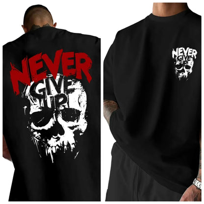KEEP FIGHTING NEVER GIVE UP Casual Streetwear Men T Shirt Cotton Tee Women Oversized Loose Summer O-Neck  Fitness Lovers Gifts