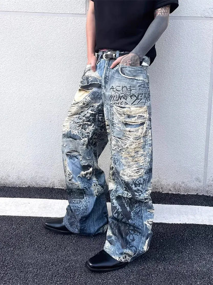 Baggy Y2K Jeans – Retro Streetwear for Men