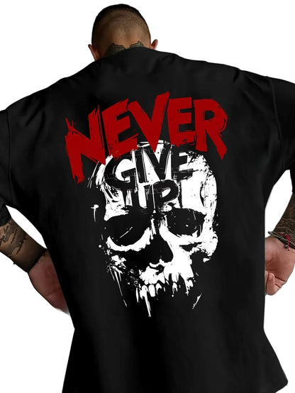 KEEP FIGHTING NEVER GIVE UP Casual Streetwear Men T Shirt Cotton Tee Women Oversized Loose Summer O-Neck  Fitness Lovers Gifts