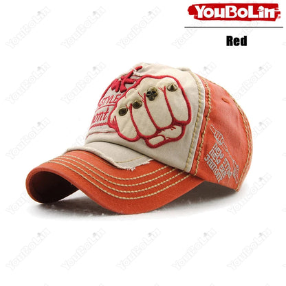 Fist Rivet Embroidered Baseball Cap – Bold Streetwear Attitude