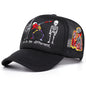 Skeleton Prayer Embroidered Mesh Baseball Cap – Edgy Urban Streetwear