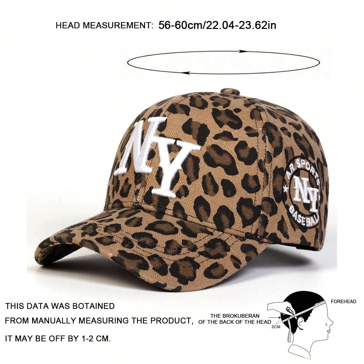 Women’s Leopard Print NY Baseball Cap – Trendy Urban Style