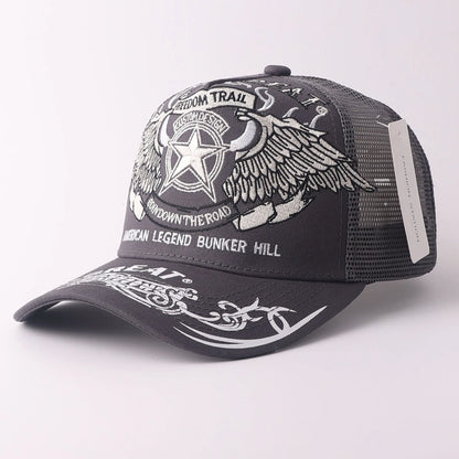 Skull & Wings Embroidered Trucker Cap | Hip Hop Baseball Hat