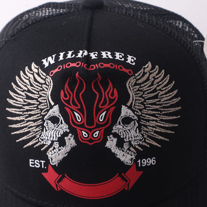 Skull & Wings Embroidered Trucker Cap | Hip Hop Baseball Hat