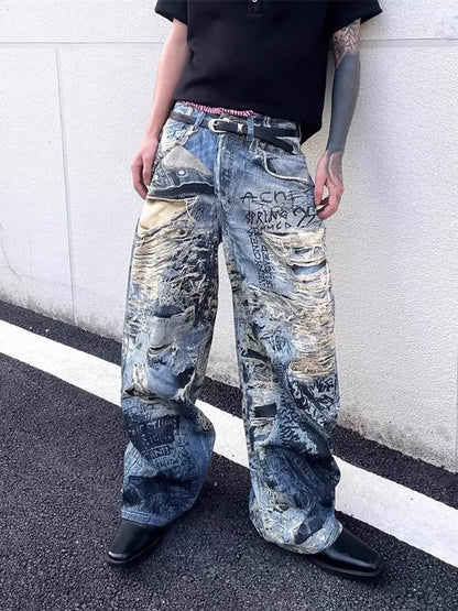 Baggy Y2K Jeans – Retro Streetwear for Men