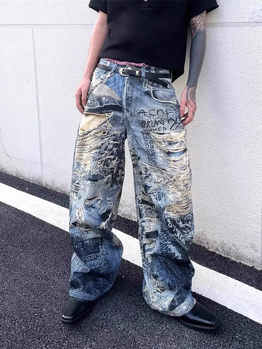 Baggy Y2K Jeans – Retro Streetwear for Men