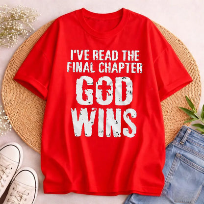 Men's Jesus Christ T-shirt Bible Verse Church Religion Christian Tees Christmas Gift God Wins Women High Quality Tees