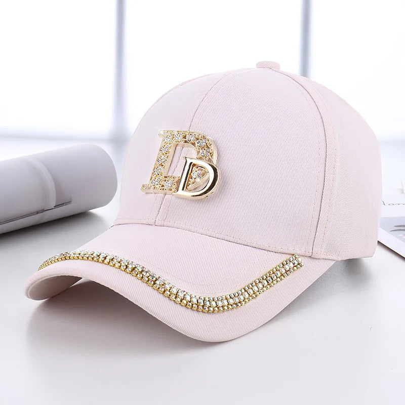 CNTANG Diamond D Letter Baseball Cap – Sparkle & Shade
