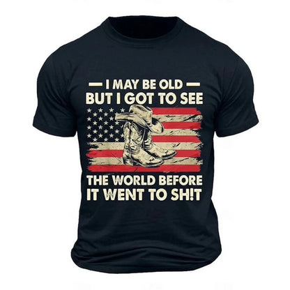 Men’s 3D Skull Flag Print T-Shirt – Bold Patriotic Edge