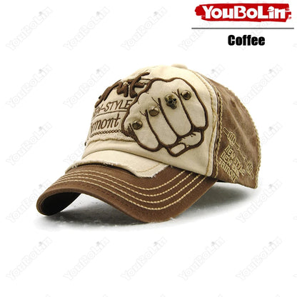 Fist Rivet Embroidered Baseball Cap – Bold Streetwear Attitude