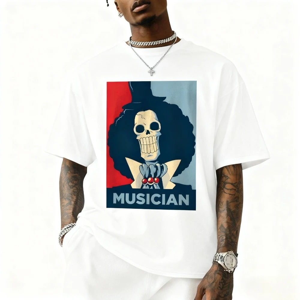 Musician Brook T-Shirt — One Piece Streetwear | Cotton Oversized Tee