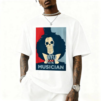 Musician Brook T-Shirt — One Piece Streetwear | Cotton Oversized Tee