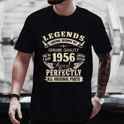 Vintage 1956 69th Birthday Men's Tees Birthday Made in 1956 Shirt of Dad Legends Were Born in 1956 Perfectly Shirt Gift for Dad