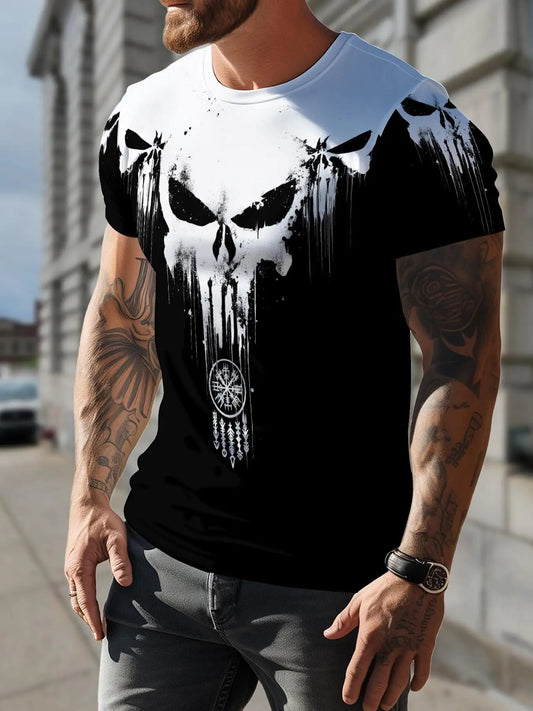 Men's 3D Print T-Shirt Breathable Round Neck Short Sleeve Summer Casual Sports