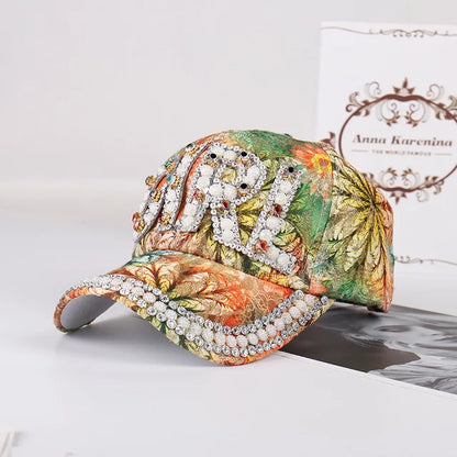 Rhinestone Shiny Baseball Cap – Glamour Meets Street Style