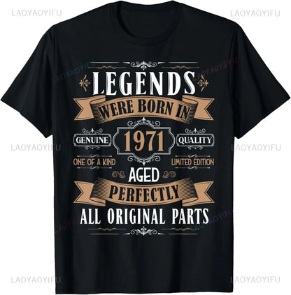 54th Birthday Tee 54 Years Old Vintage Legends Born in 1971 T-Shirt Print Original Design Gifts T Shirts Streetwear Camisas