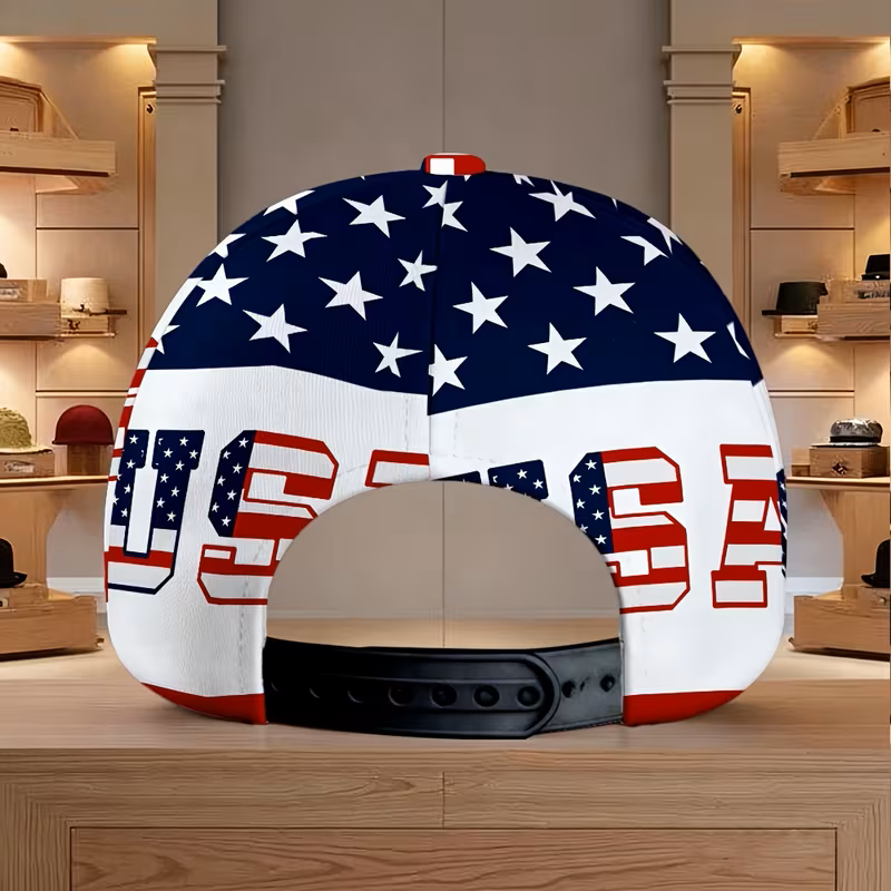 American Flag Baseball Cap for Men & Women | Adjustable Strap, All-Over Print | Streetwear & Outdoor Everyday Style | Lightweight Non-Stretch Cap | Perfect Gift