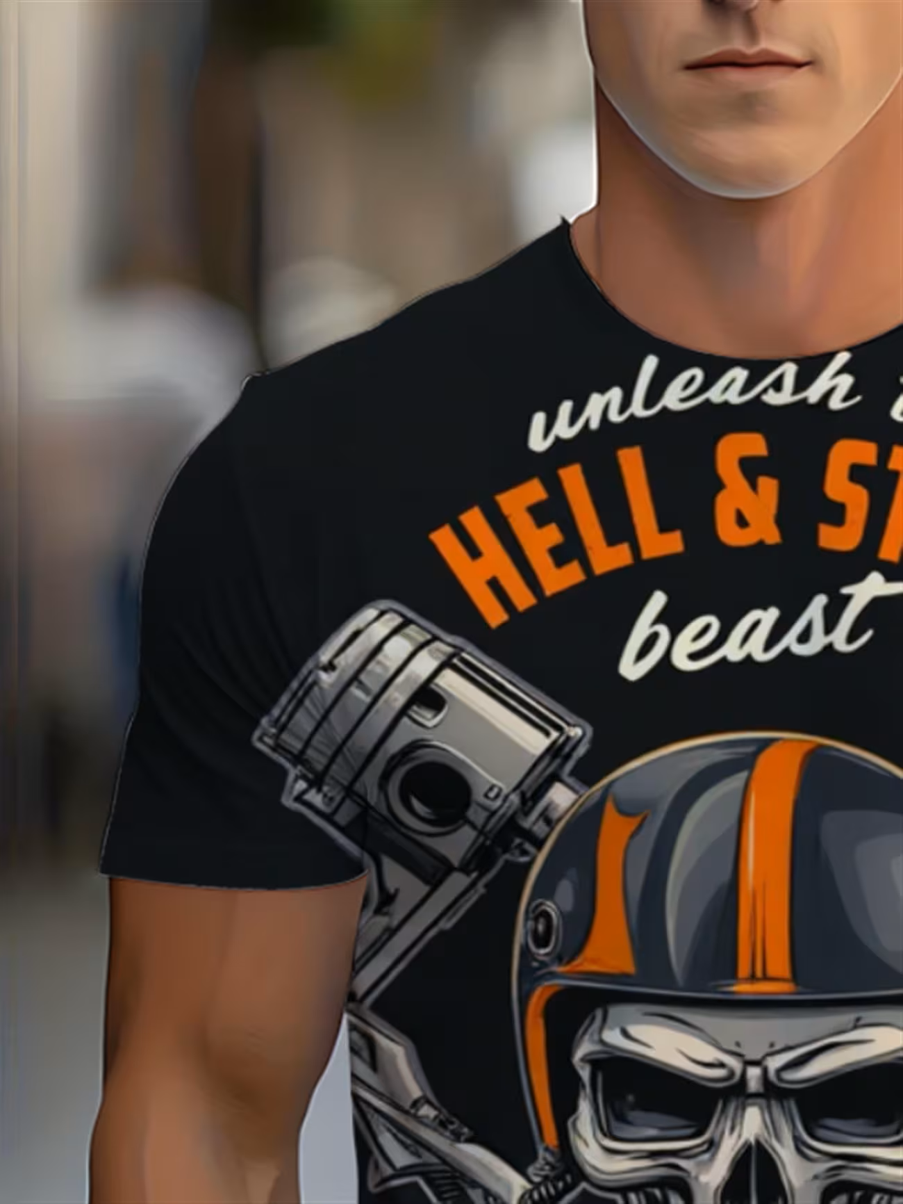 Vintage Motorcycle Skull Tee – Rugged Style for the Road Ahead