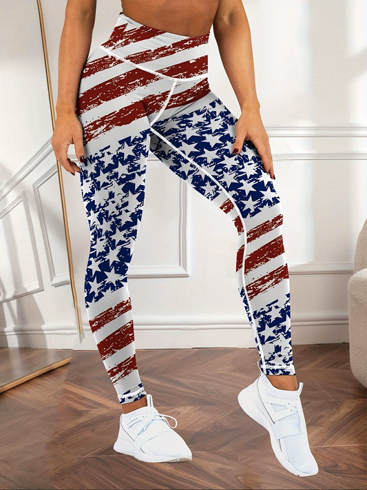American Flag Yoga Leggings – Women's Patriotic Workout Pants