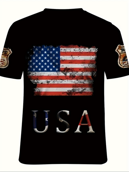 USA American Flag 3D Digital Print T-Shirt – The 2026 Patriotic Essential