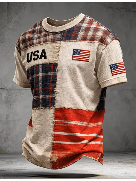 USA Patchwork Graphic Tee – 250th Anniversary Edition