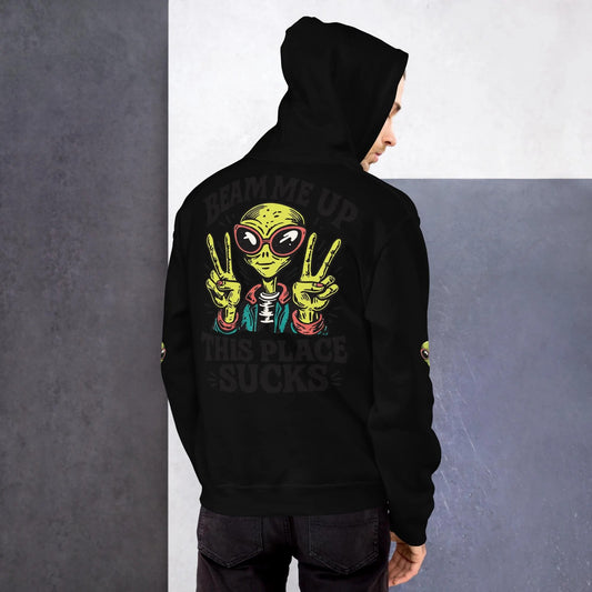 Alien Peace Sign T-Shirt - Retro Space Graphic Tee - Unisex Streetwear