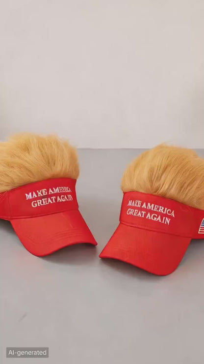 Cross-Border Hat Men's Wig Cap Spring and Autumn New Five-Pointed Star American Flag Printed Baseball Cap Street Peaked Cap