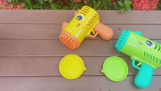 35 hole children's handheld bubble blowing toy dinosaur cartoon electric bubble machine Gatling without battery and bubble water